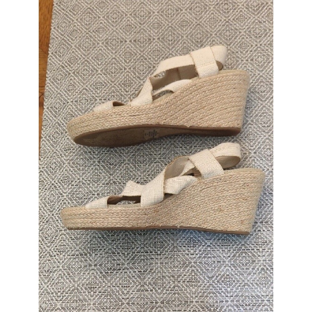 Steve Madden Janenn Neutral Beige/Cream Espadrille Wedge Sandals Size 8 - Picture 5 of 8